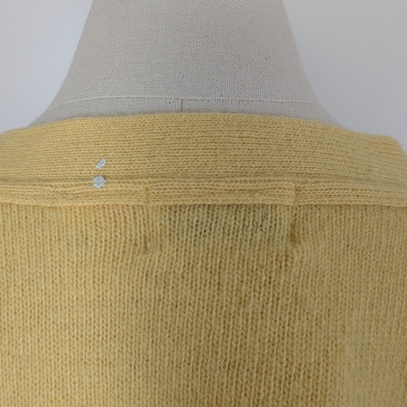 90s Pure Virgin Wool Cardigan Cable Knit Button Up Long Sleeve V-neck Butter - Picture 8 of 12